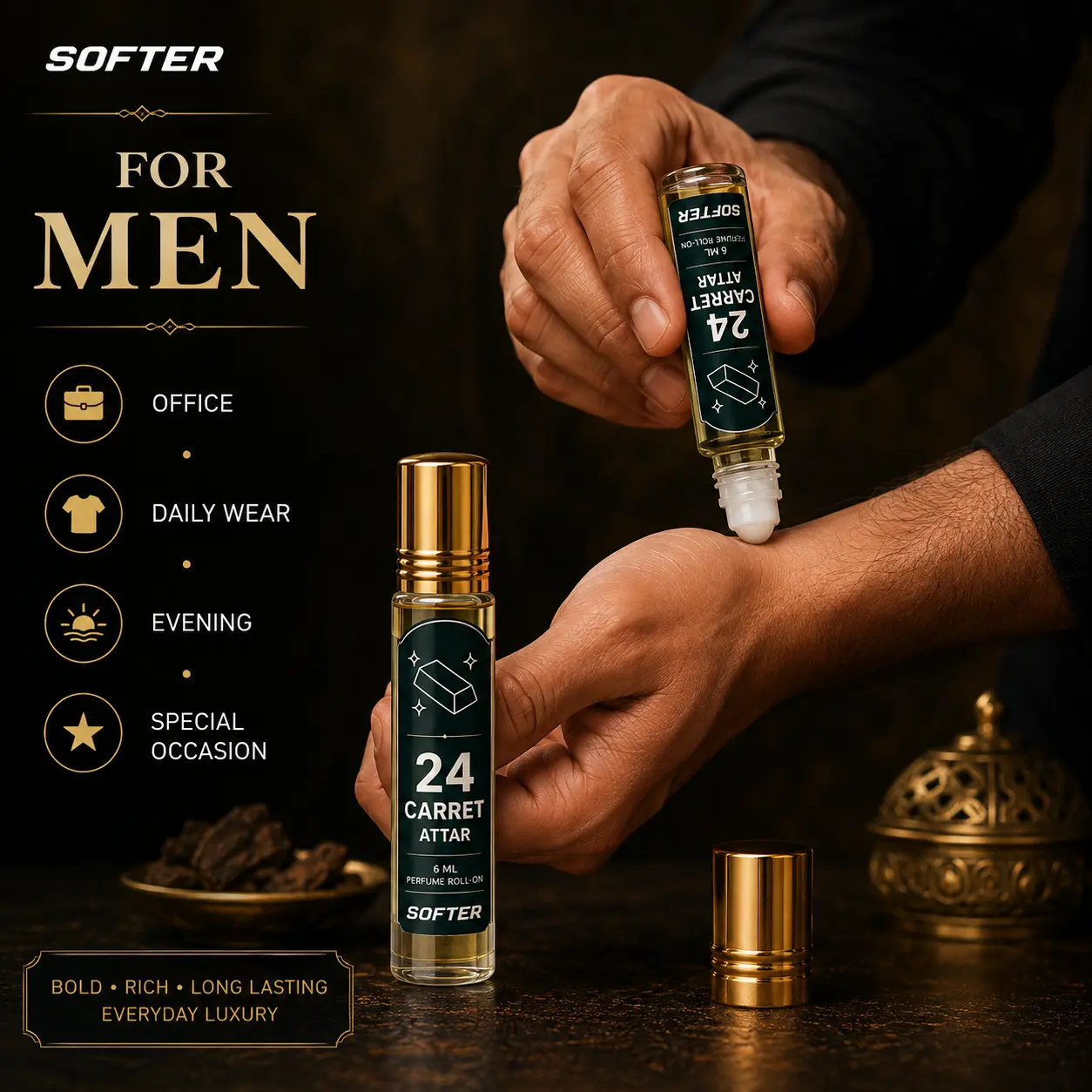 How to Apply Softer 24 Carret Roll-On Attar