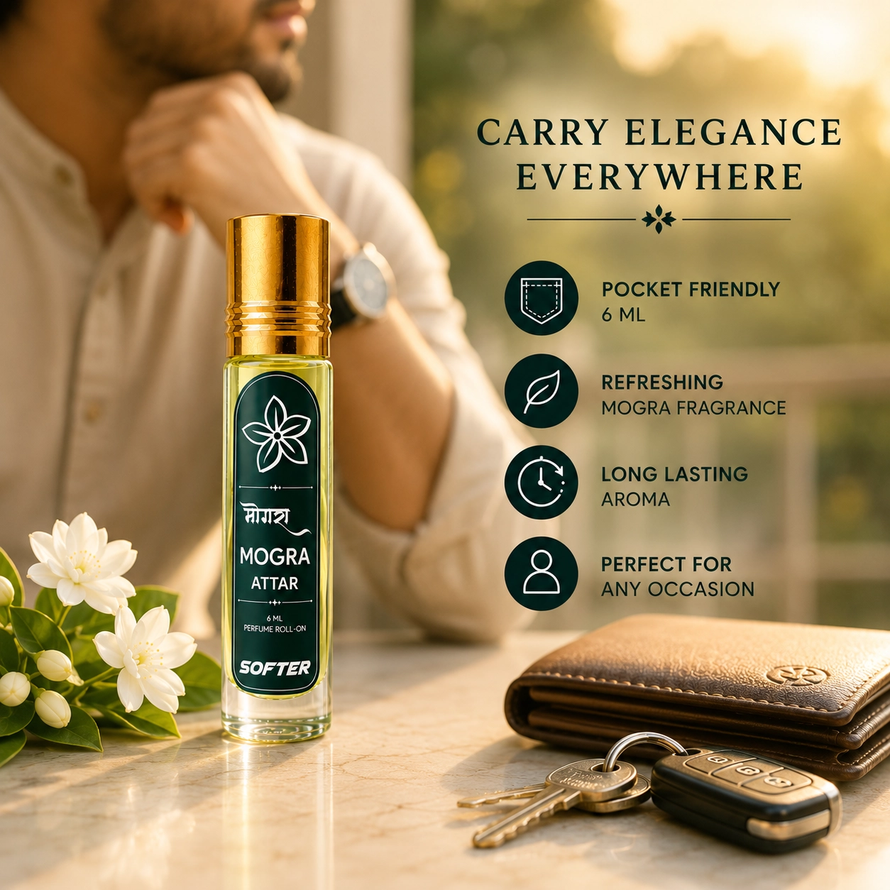 Mogra Attar Carry Elegance Everywhere