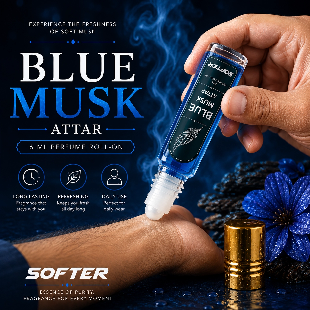 blue musk perfume roll on attar